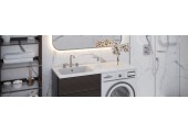 Умывальник Bella 1200L над стиральной машиной Paola (1200х480х146)