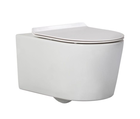 Унитаз подвесной SM9315 безободковый, сиденье тонкое Eva Gold