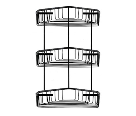 Полка 3-х ярусная черная угловая F351-26 Frap
