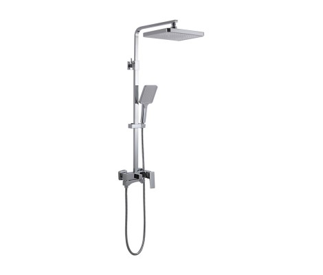 Душевая система, хром, FRAP F2476 (смеситель с гусаком, верхний душ, ручн. лейка) 