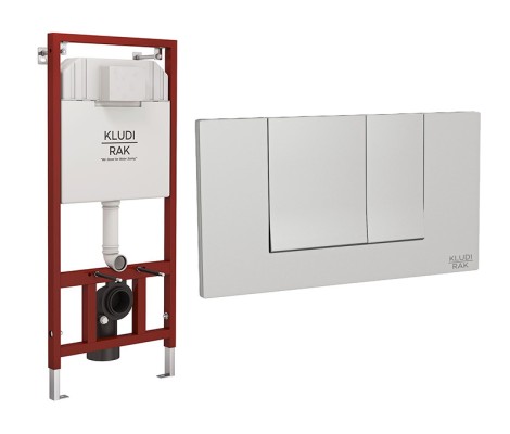 Инсталляция Kludirak 80000 в комплекте с кнопкой двойного смыва Wirquin