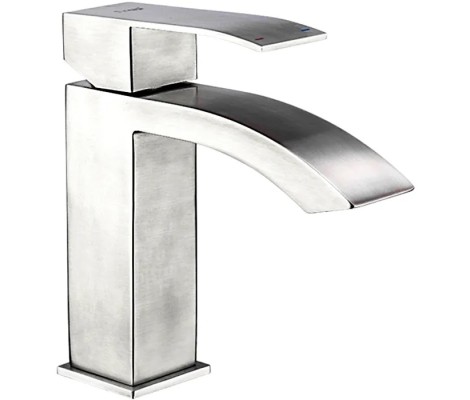 Смеситель для умывальника F10803 нержавеющая сталь катридж 35мм, на гайка Frap Смеситель для умывальника F10803 нержавеющая сталь катридж 35мм, на гайка Frap