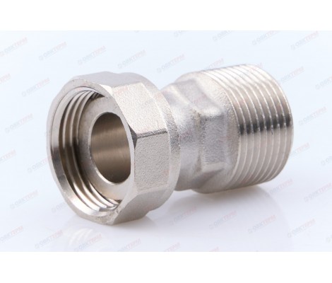 Полусгон с накидной гайкой и наружной резьбой никелированный 3/4*1/2 Tim
