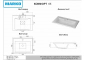 Умывальник мебельный Комфорт 65 Marco