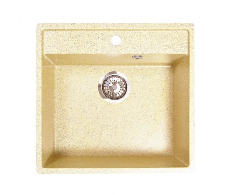 Мойка керамогранитная 38 прямоугольная 560*490*195 мм бежевая + блестки Granmill