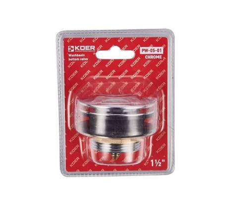Донный клапан для ванны 1 1/2 хром PW-05-01 Koer