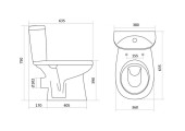 Унитаз-компакт Анимо прямой выпуск, 2 режима, SC крышка дюр,ниж.подкл Santek