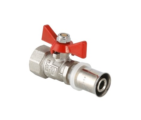 Кран шаровой под пресс, рукоятка бабочка 16*1/2