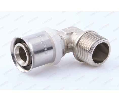 Угольник пресс с переходом на наружную резьбу 20*1/2