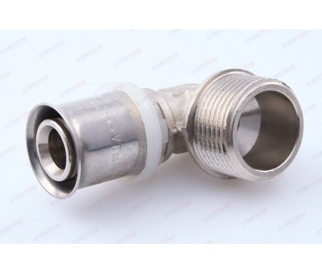 Угольник пресс с переходом на наружную резьбу 20*3/4