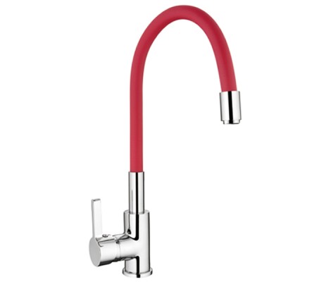Смеситель для кухни LR4898-1 c силиконовым изливом красный Zerix Смеситель для кухни LR4898-1 c силиконовым изливом красный Zerix