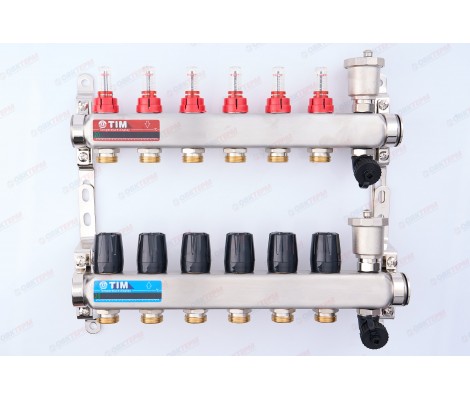 Коллектор с расходомерами без кранов нерж 1