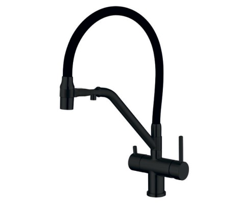Смеситель для кухни KB-72006-05 с выходом для питьевой воды черный Koer