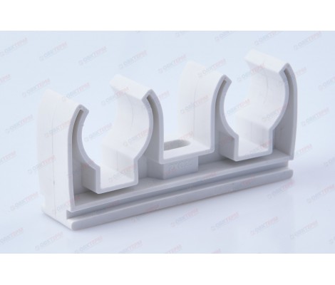 Крепление двойное 25 без защелки (белый) (25шт) S.A.V.