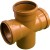 Крестовина канализационная 110/110/110/90° рыжая Flextron