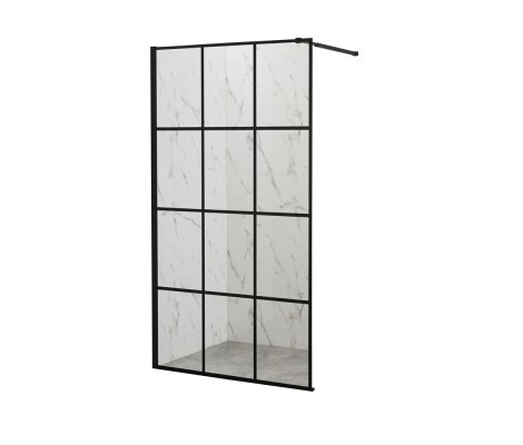 Душевая перегородка ODA-B01B б/с 90*195 черный профиль стекло 8мм штанга ОДА