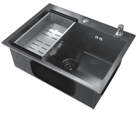 Мойка Steel 600 черная брашированная сталь Ulgran