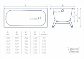 Ванна стальная с ножками 160*70 ВИЗ Donna Vanna