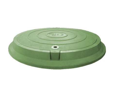 Люк канализационный тяжелый 4,5т с замком зеленый Новая Эра