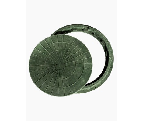 Люк канализационный тяжелый 4,5т сертифицированный зеленый Новая Эра