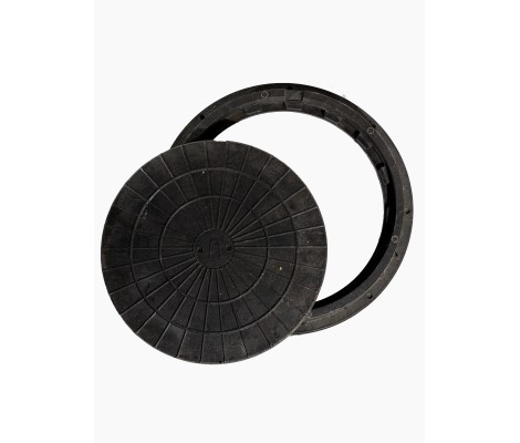 Люк канализационный тяжелый 3 т круглый, сертифицированный, черный Новая Эра