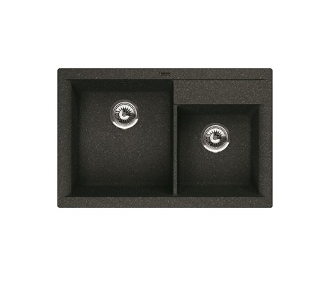 Мойка керамогранитная 45 прямоугольная, двойная, черная глянец + блестки Granmill