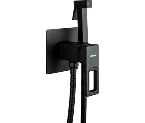 Смеситель для душа G7217-6 черный встроенный, гигиенический Gappo