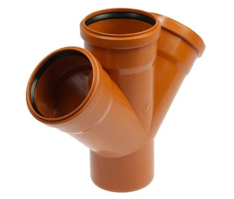 Крестовина канализационная 110/110/110/45° рыжая Flextron