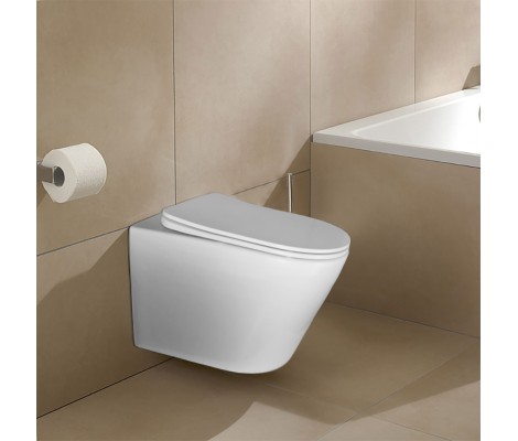 Унитаз подвесной ALIOTTI ALT-3203U Rimless, ультротонкое сиденье дюропласт, SC