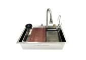 Мойка REDO FRANCO SET-1 SATIN+СМЕС/сиф/доска/гастр/коландр/мойк.стак/дозат/кран пит/креп/680*460*235