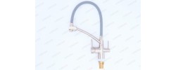 Смеситель для кухни KB-72003-02 с выходом для питьевой воды нерж+силиконовый излив серый Koer