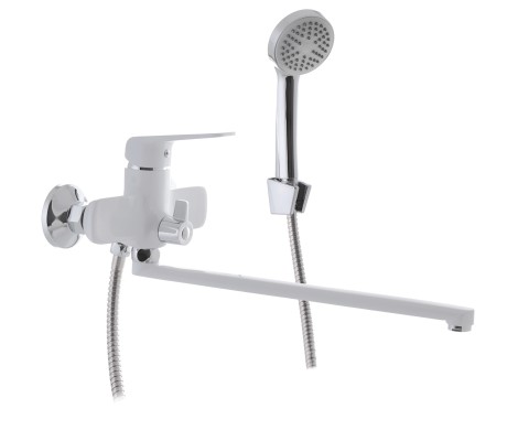 Смеситель для ванны Oregon 006 длинный белый Euro &Oslash;35 Mixxus