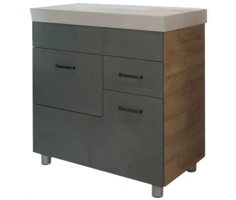 Тумба Catherine 80 под умывальник Фостер 800П/800 серый камень Eva Gold