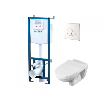 Инсталляция Бореаль унитаз-кнопка хром-сиденье микролифт 1WH501544 Santek