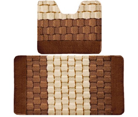 Комплект ковриков для ванны Silver из 2 шт 50х80/50х40см 11мм коричневый Banyolin Комплект ковриков для ванны Silver из 2 шт 50х80/50х40см 11мм коричневый Banyolin