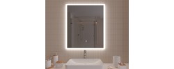 Зеркало 700x800 Lyon с LED подсветкой,подогревом,литым коробом и сенсорным выкл. Кайман Glassiko