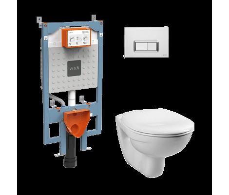 Инсталляция Normus с унитазом 9773B003-7200 с сиденьем SC и белой клавишей смыва VitrA 