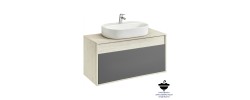 Тумба подвесная 100, Лофт Урбан 100 Графит/Орегон под умывальник Одри 62 Aquaton