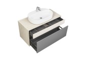 Тумба подвесная 100, Лофт Урбан 100 Графит/Орегон под умывальник Одри 62 Aquaton