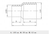 Муфта переходная ПЭ100 sdr11 110*63 лит Муфта переходная ПЭ100 sdr11 110*63 лит