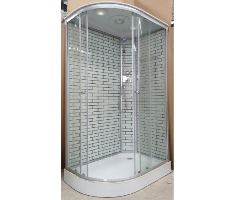 Душевая кабина 35K R правая 120*80*215 низкий поддон, белый кирпич Дана