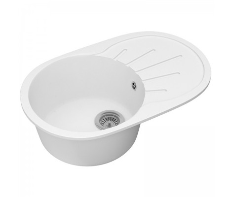 Мойка керамогранитная 27 овальная белая матовая Granmill Мойка керамогранитная 27 овальная белая матовая Granmill