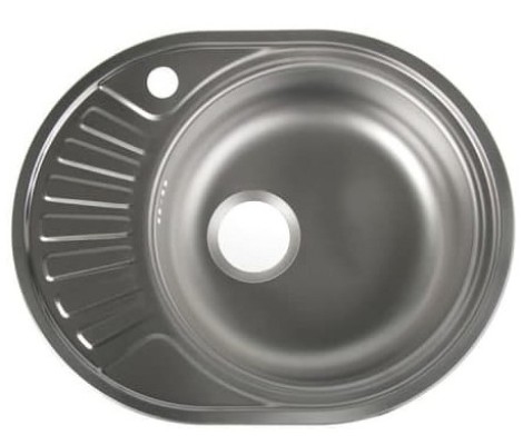 Мойка врезная овальная 45x57R * 0,60мм + сифон Vladix  