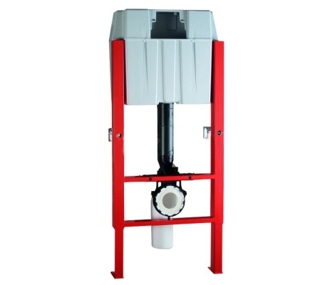 Инсталляция Basic с клавишей управления слива прямоугольный, хром матовый Wirquin