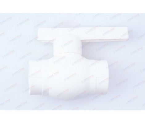 Кран пластиковый шаровый 25 стальной шар белый Optima Valfex Кран пластиковый шаровый 25 стальной шар белый Optima Valfex