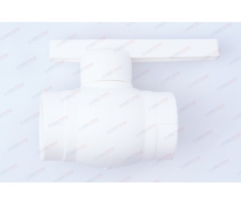 Кран пластиковый шаровый 32 стальной шар белый Optima Valfex