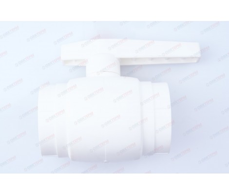 Кран пластиковый шаровый 63 стальной шар белый Optima Valfex Кран пластиковый шаровый 63 стальной шар белый Optima Valfex