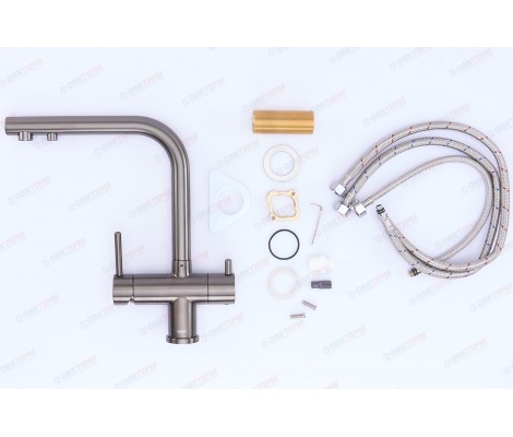 Смеситель для кухни KB-72001-07 с выходом для питьевой воды графит Koer