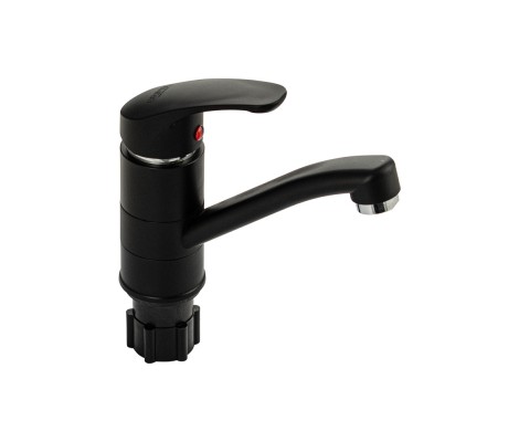 Смеситель д/умывальника BRIMIX 5691 шаровый, с поворотным изливом 15 см, из АБС пластика (черный)