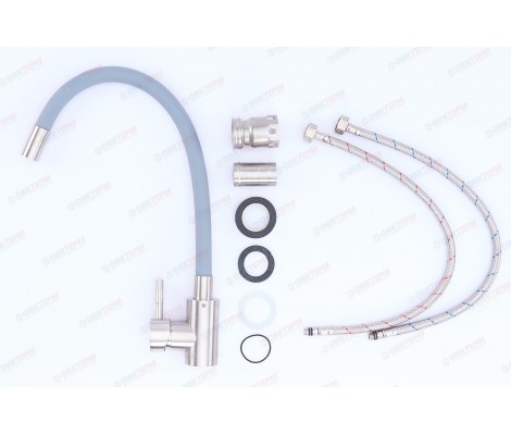 Смеситель д/кухни AKSA SIM-04-16-REFL.GRAY нерж/сталь